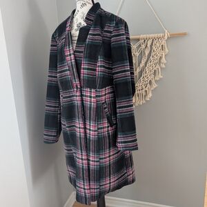 Torrid peacoat Size 00 Black Pink Green Soft